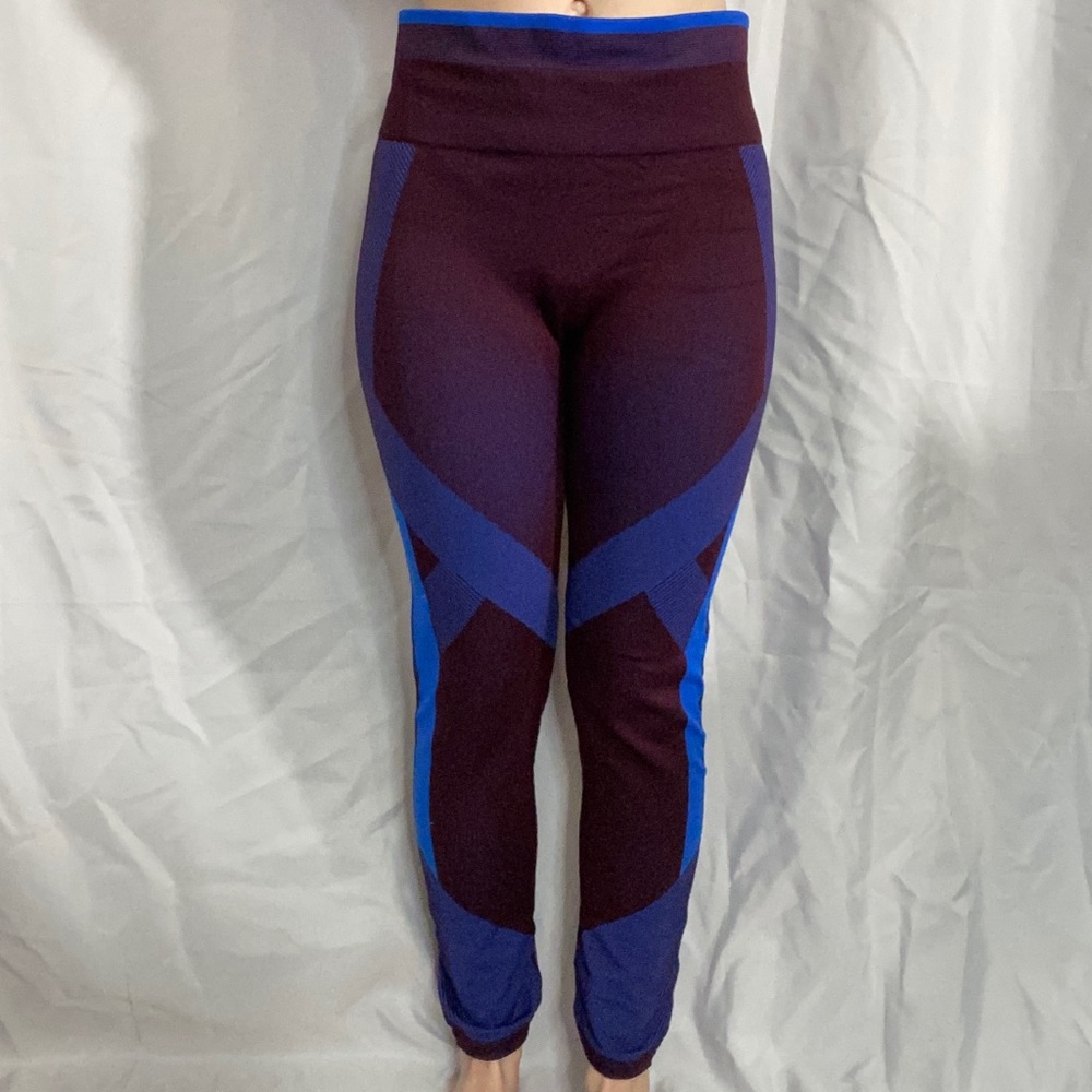 PINK Victoria’s Secret seamless leggings maroon blue large thick high waisted